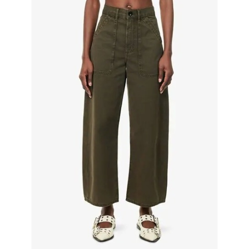 CITIZENS OF HUMANITY Ayla Cargo Crop Wide Leg Army Green Women's Size 28